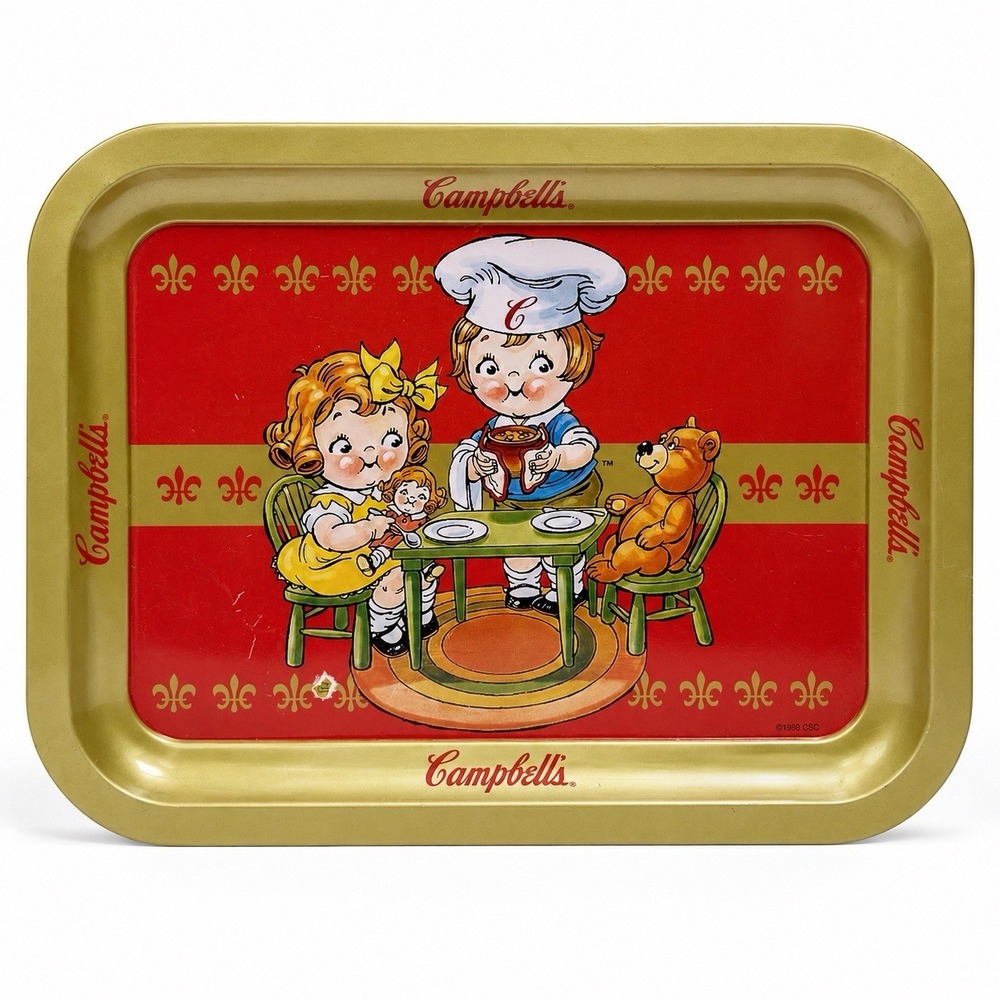 Vintage Campbells Soup Metal Tray 14x10 Cafe Sign Advertising Decor Kitchen